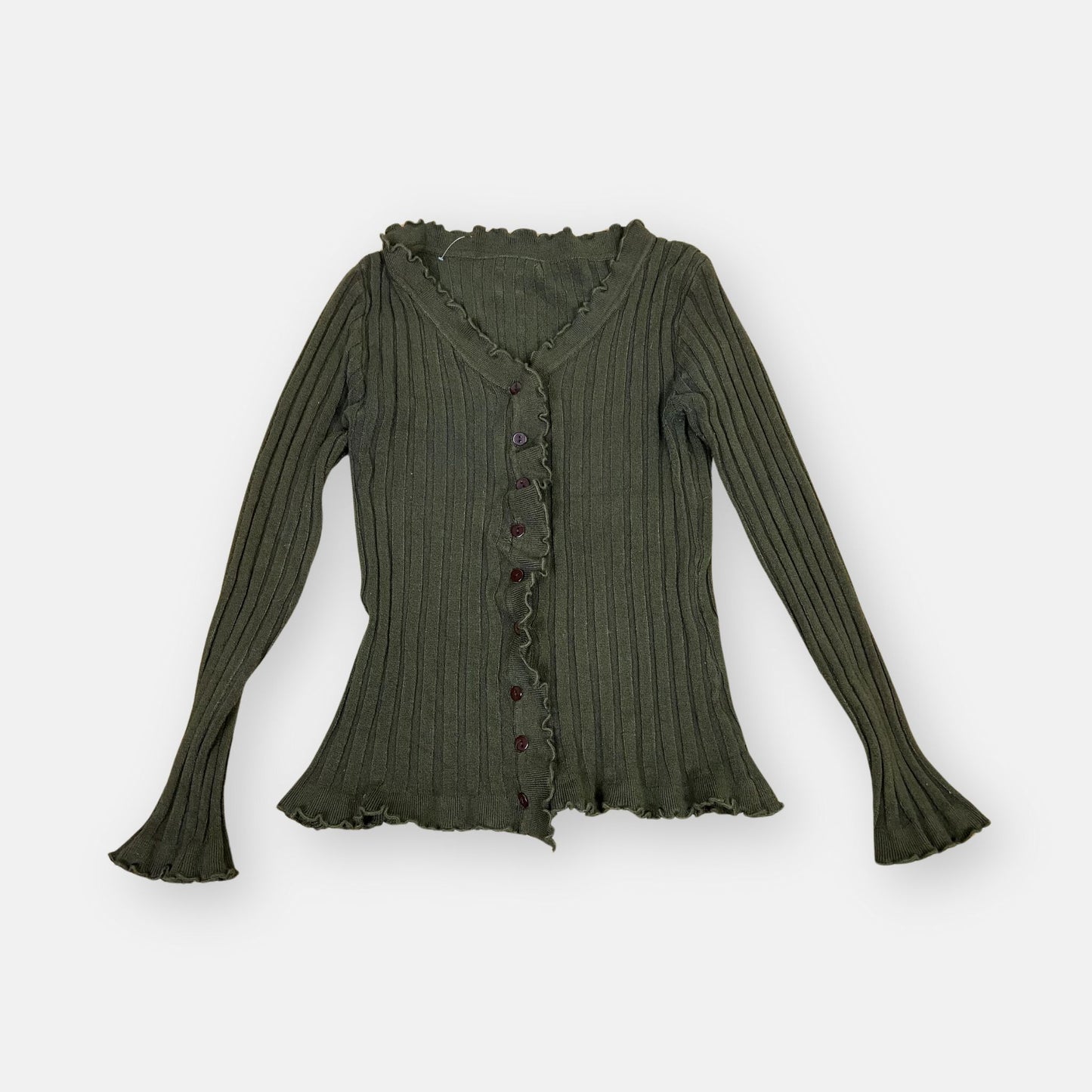90s Ruffled Cardigan - Size XS