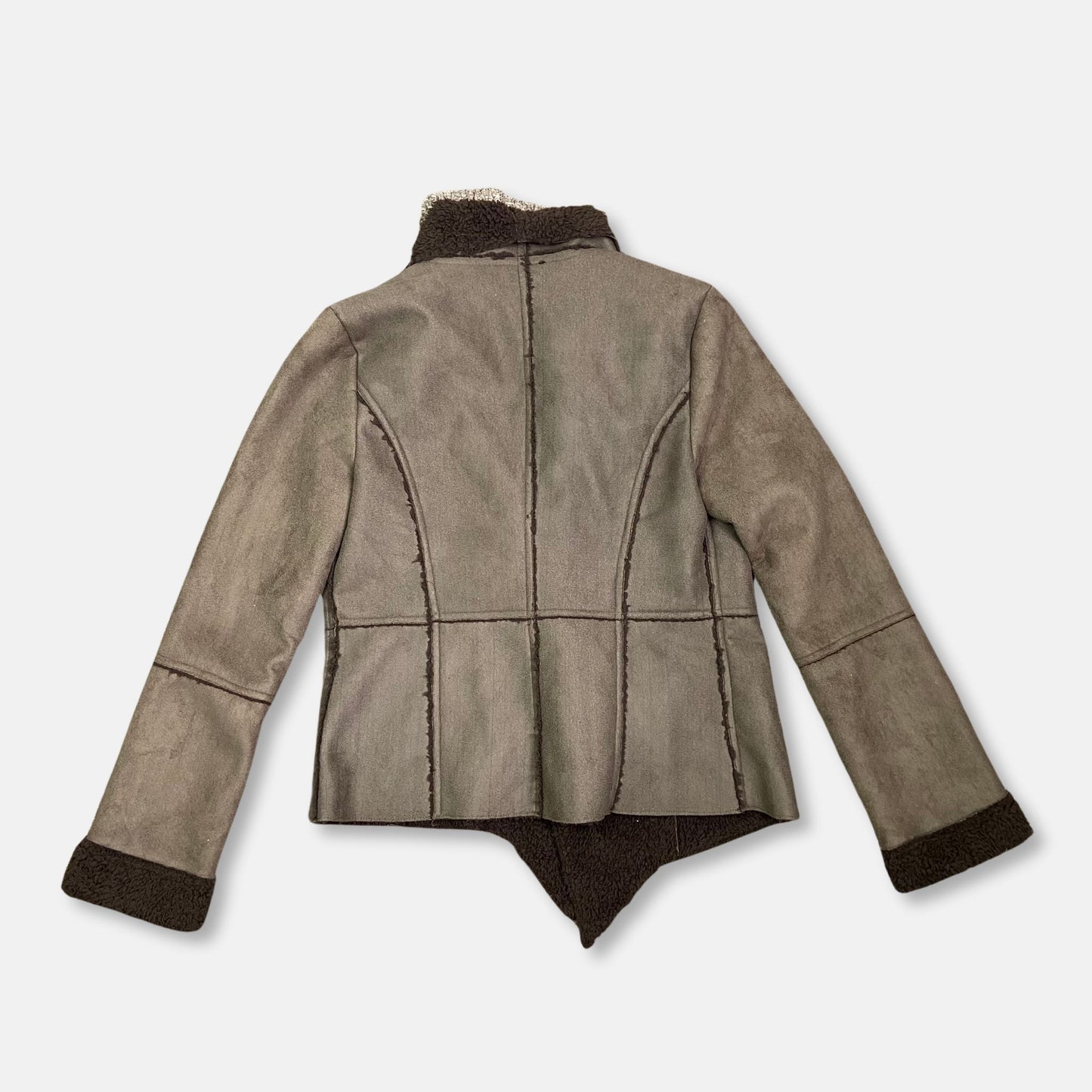 00s Afghan Faux Suede Coat Jacket - Size S - Funky Cat