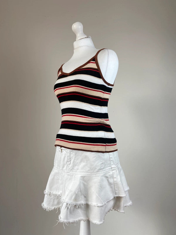 00s Multicoloured Striped Cami - Size S/M