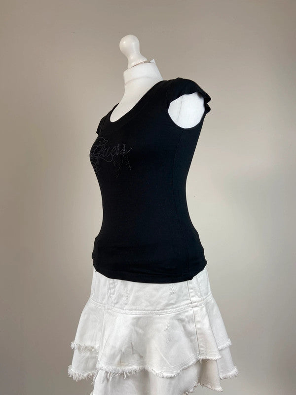 00s Guess Rhinestone Baby Tee - Size M