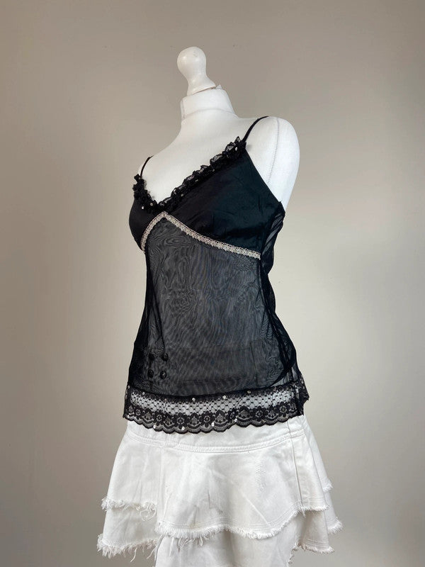 00s Lace Embellished Cami - Size M