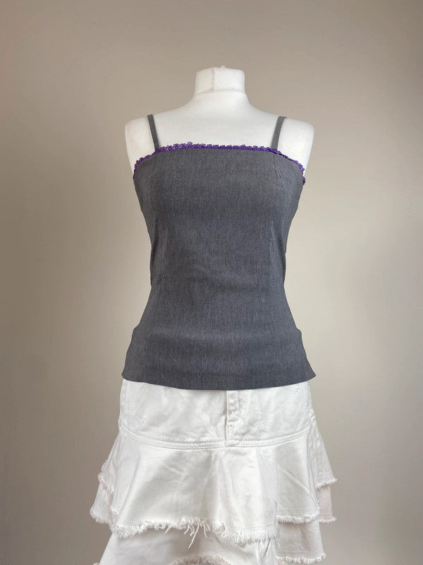 90s Office Siren Grey Cami Top - Size S