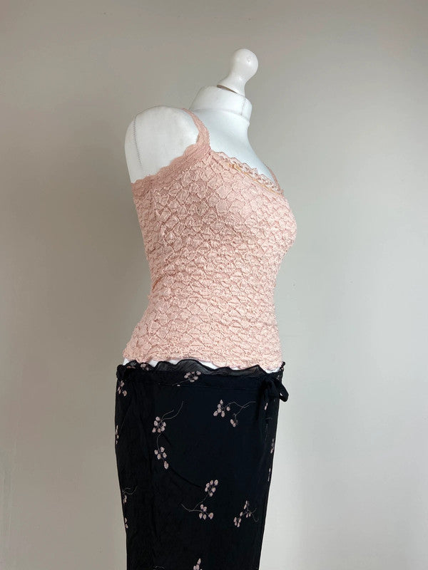 90s Pink Lace Cami - Size XS