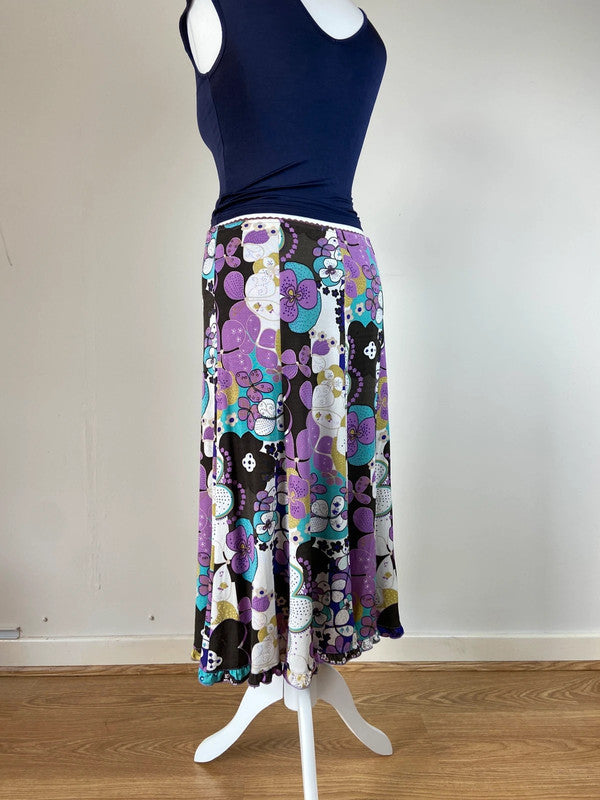 00s Floral Flowy Skirt - Size M