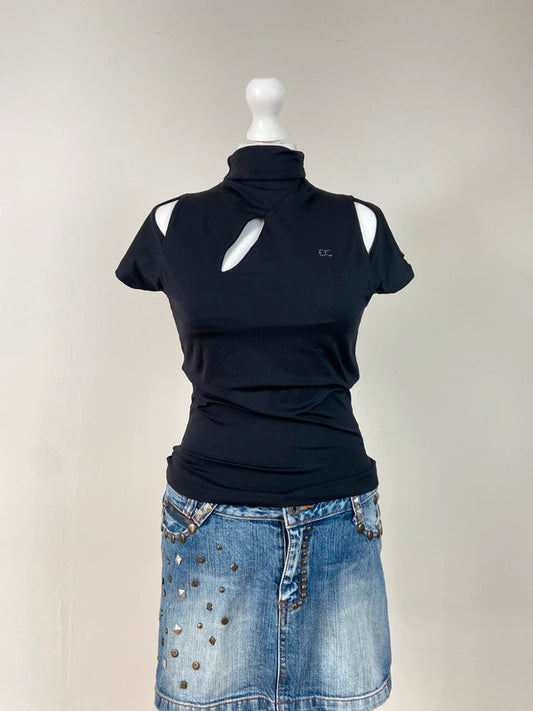 Guess Vintage High Neck Baby Tee - Size L