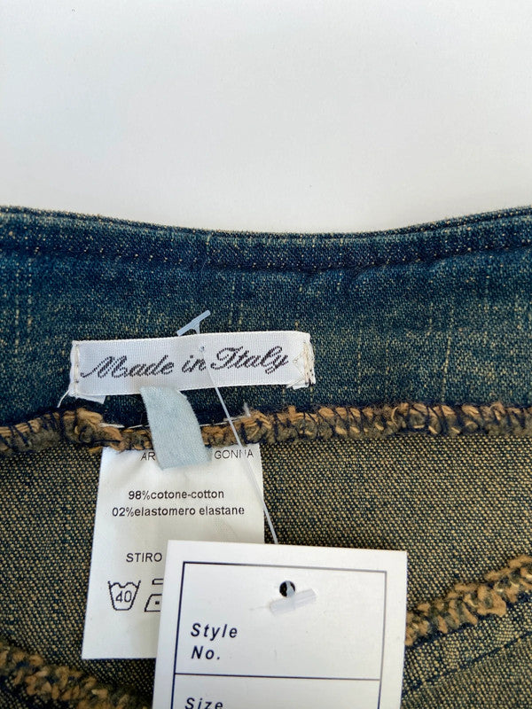 00s Lace Embellished Denim Skirt - Size XS