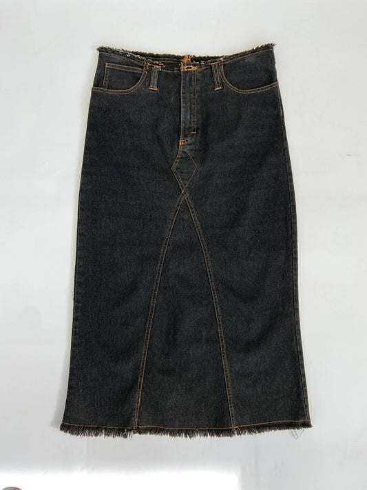 00s Distressed Denim Skirt - Size XS/S