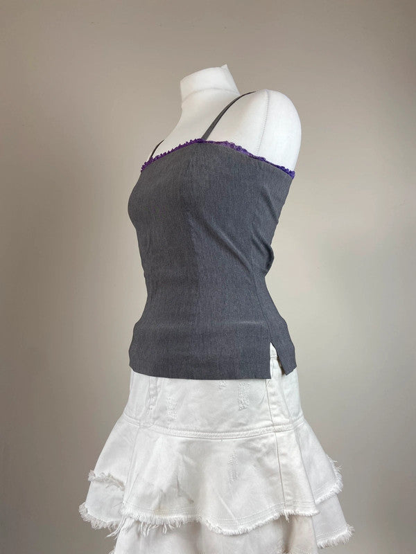 90s Office Siren Grey Cami Top - Size S