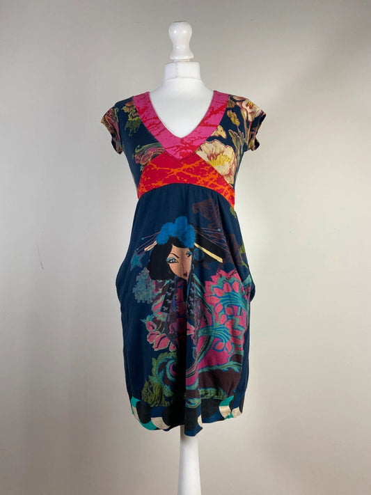 Desigual Funky Print Dress With Bubble Skirt - Size S