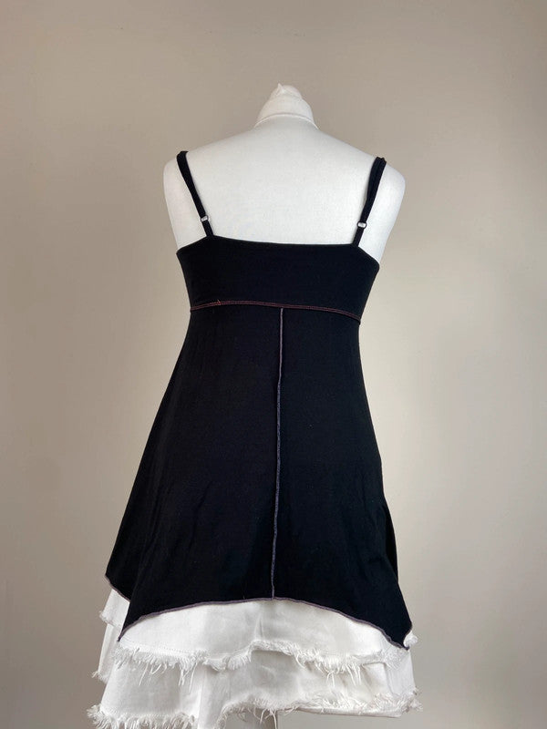 French Archive Asymmetrical Striped Babydoll Top - Size S