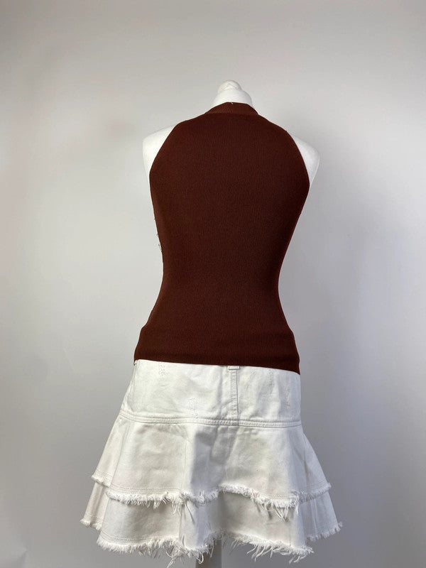 90s Brown Sequin Top - Size S