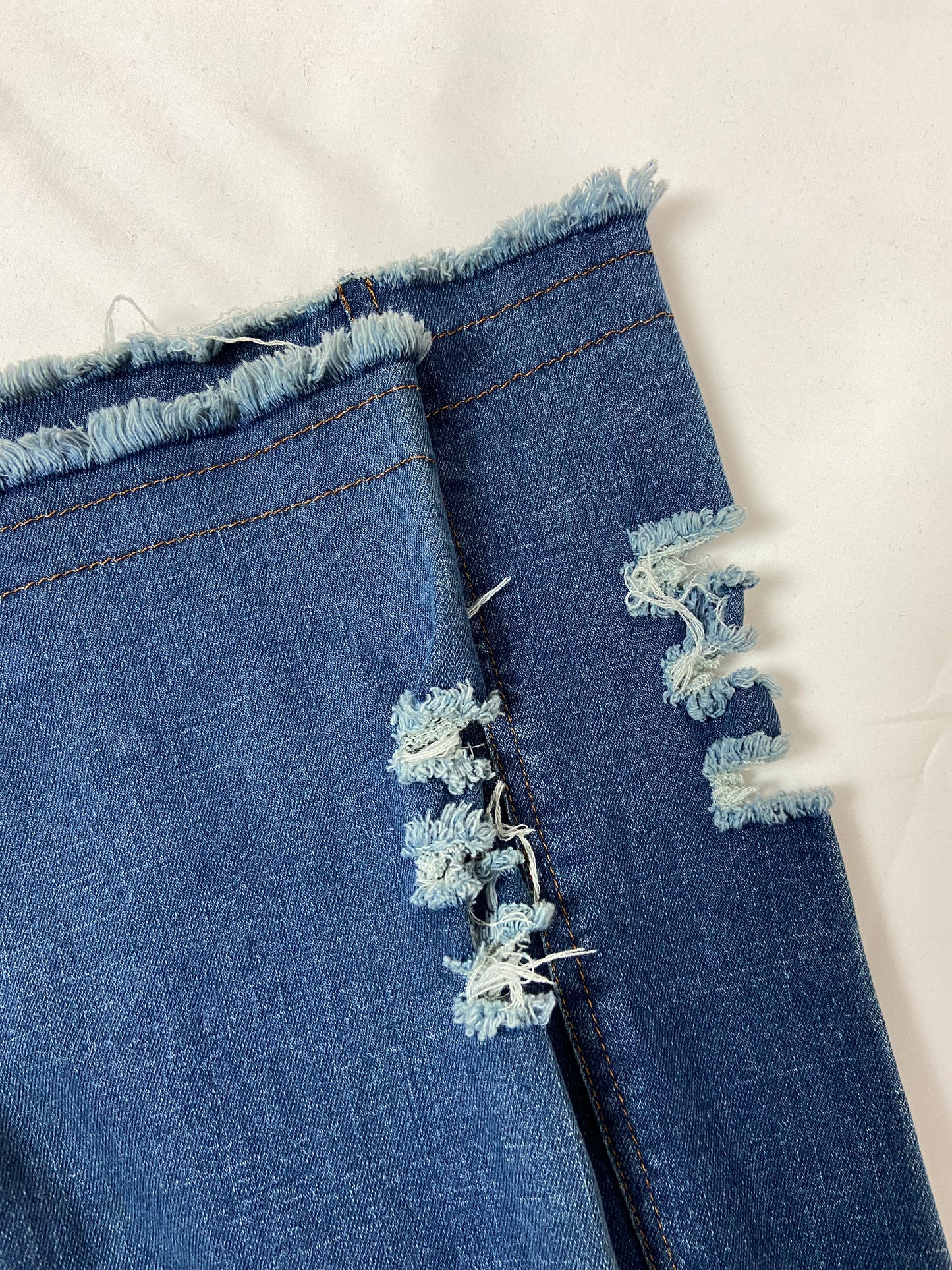 Heel knee-high denim boots - Funky Cat