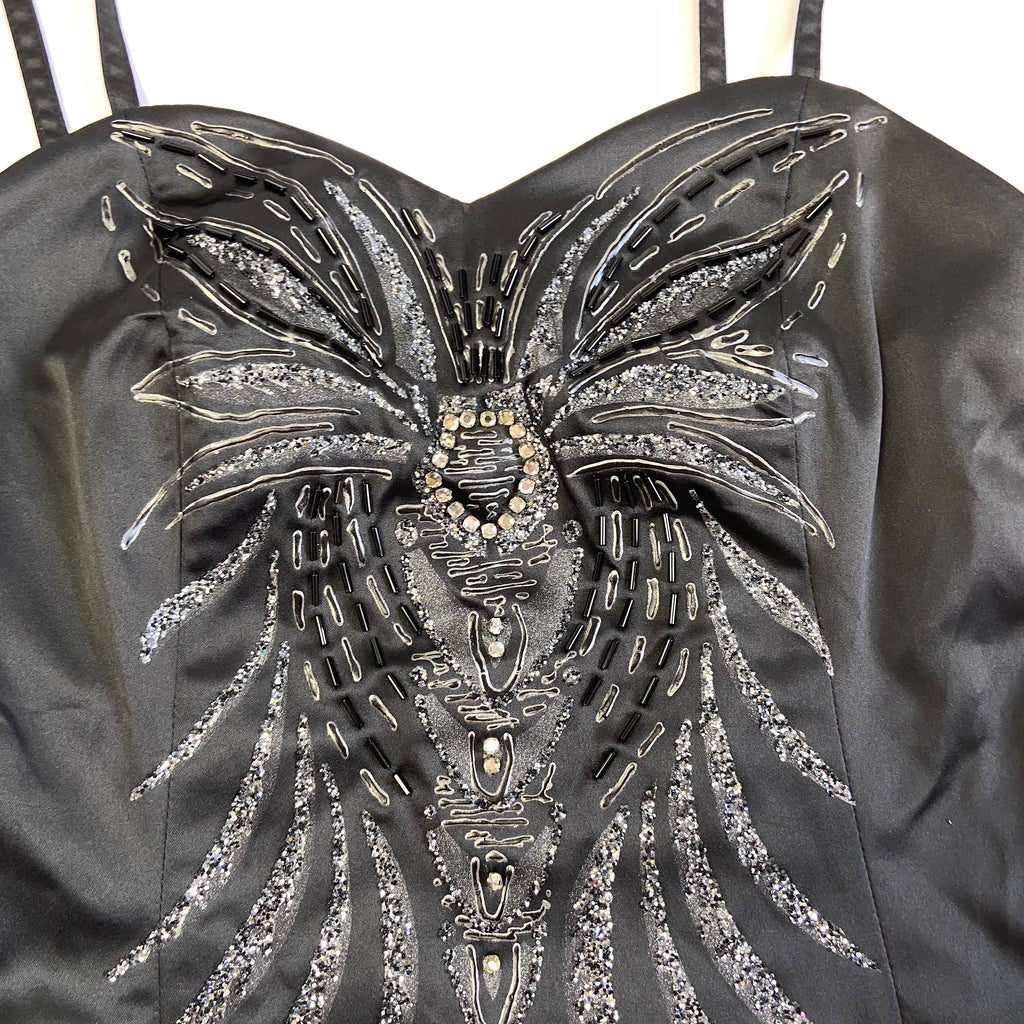 00s Sparkly Embellished Corset Style Cami - Size S - Funky Cat