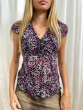 Vintage 00s Polka Dot Keyhole Top - Size S/M