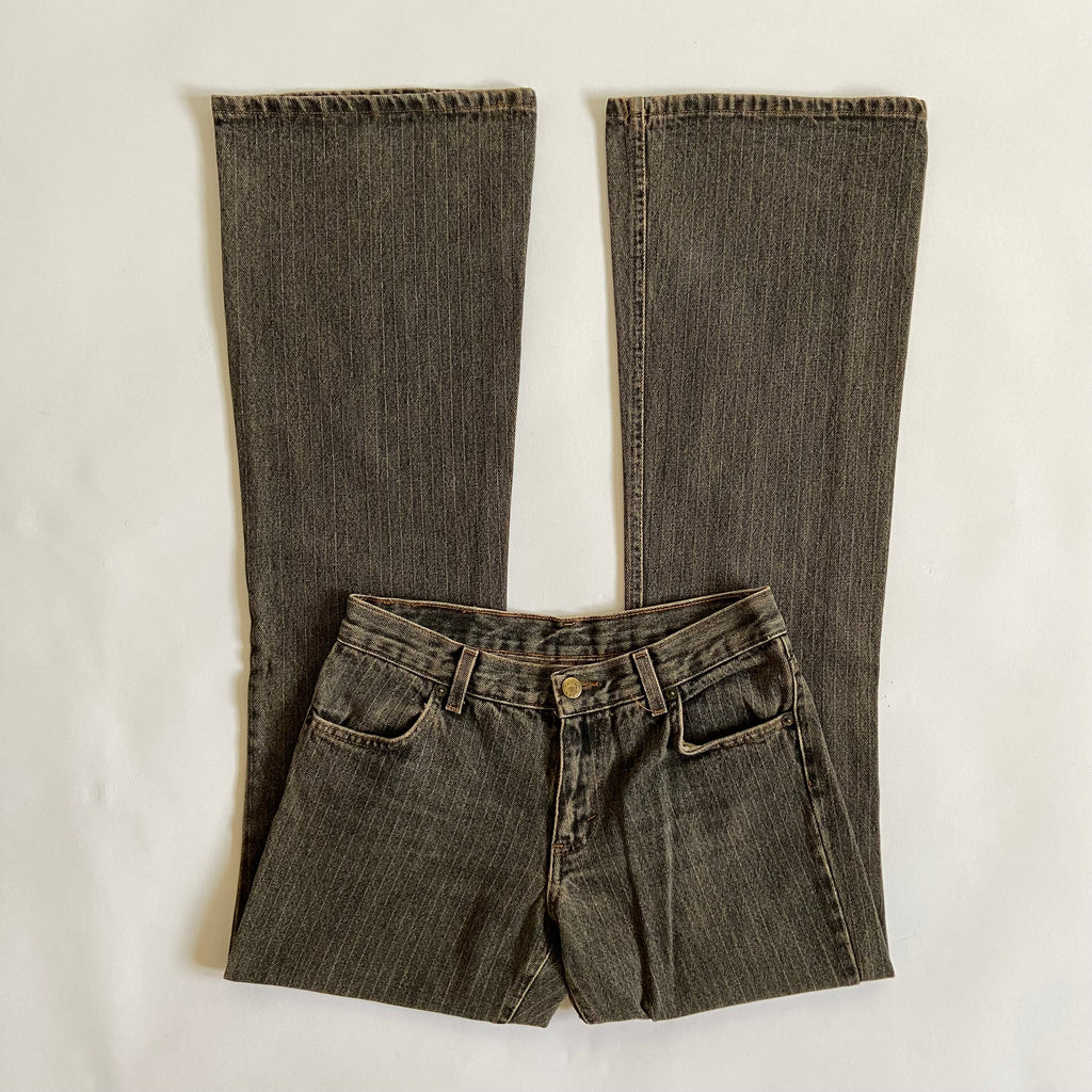 00s Pinstriped Bootcut Jeans - Size 6 - Funky Cat