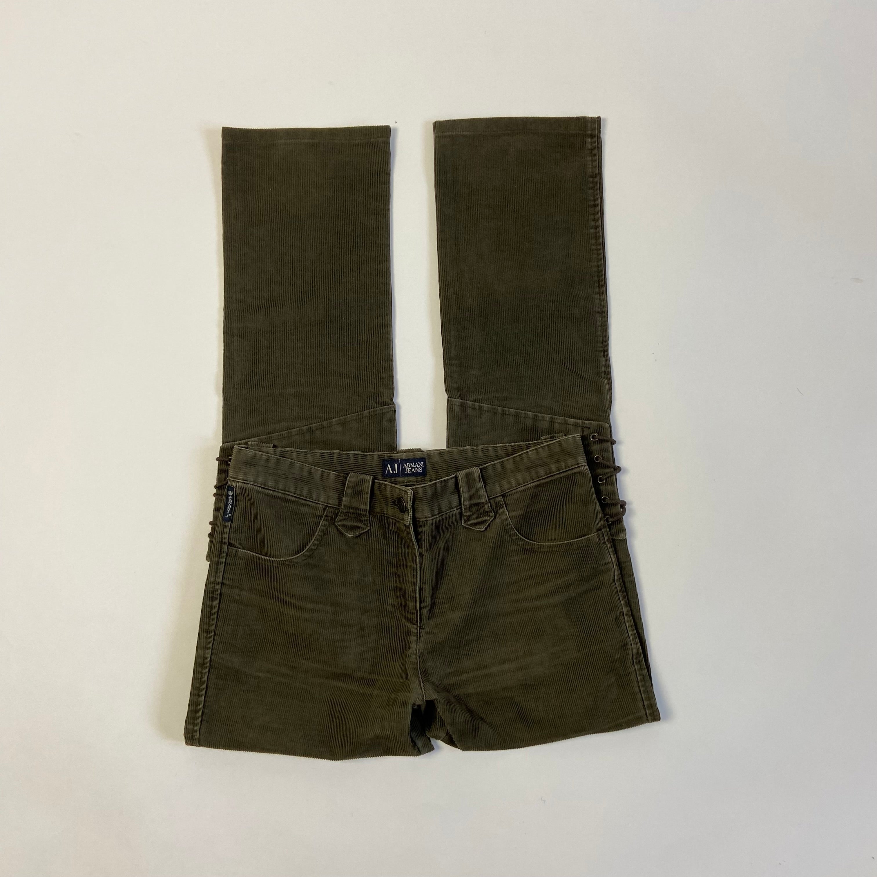 Armani Jeans Corduroy Trousers - Size 8/10 - Funky Cat