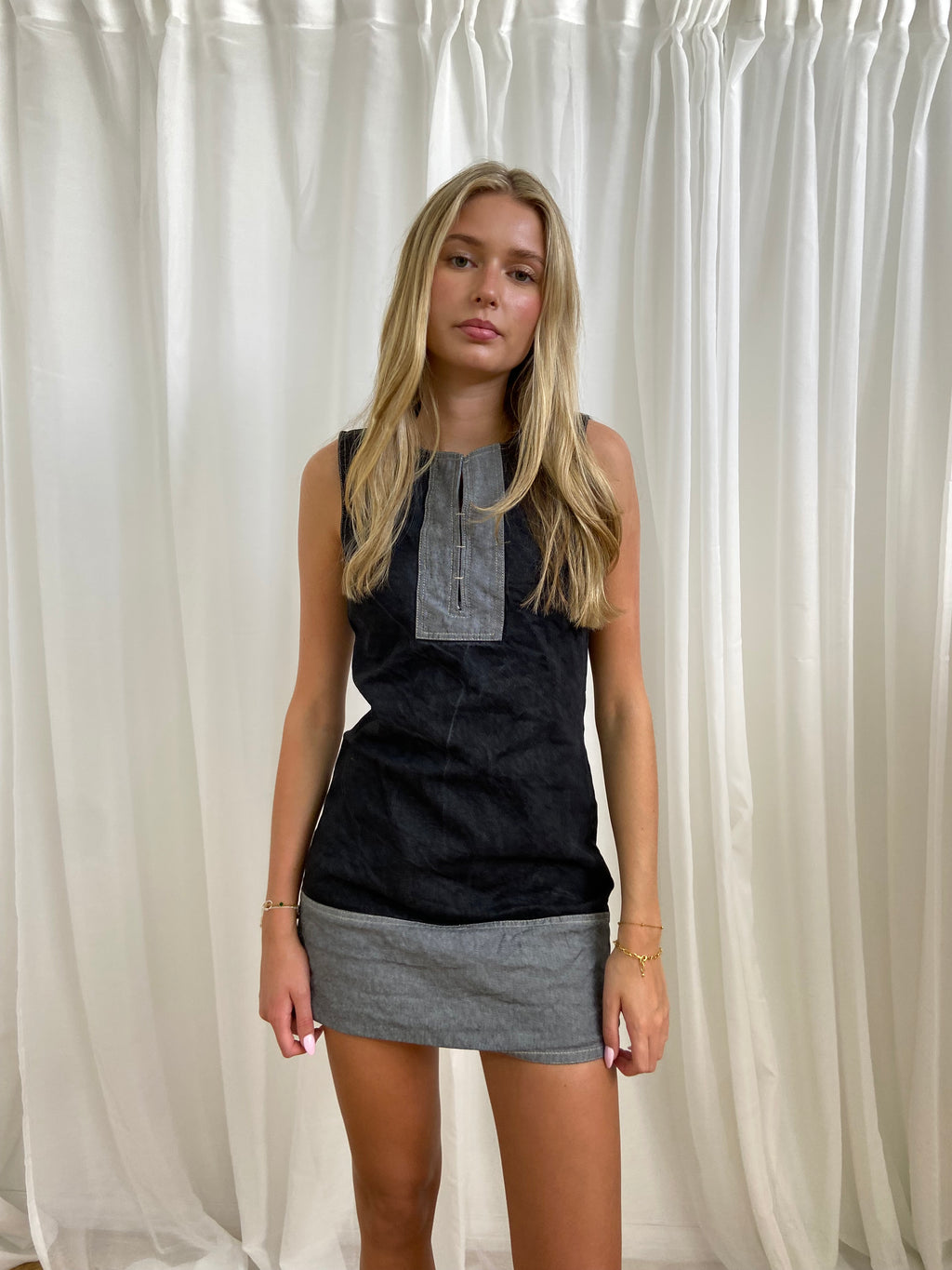 Kookai Denim Mini Dress - Size S - Funky Cat