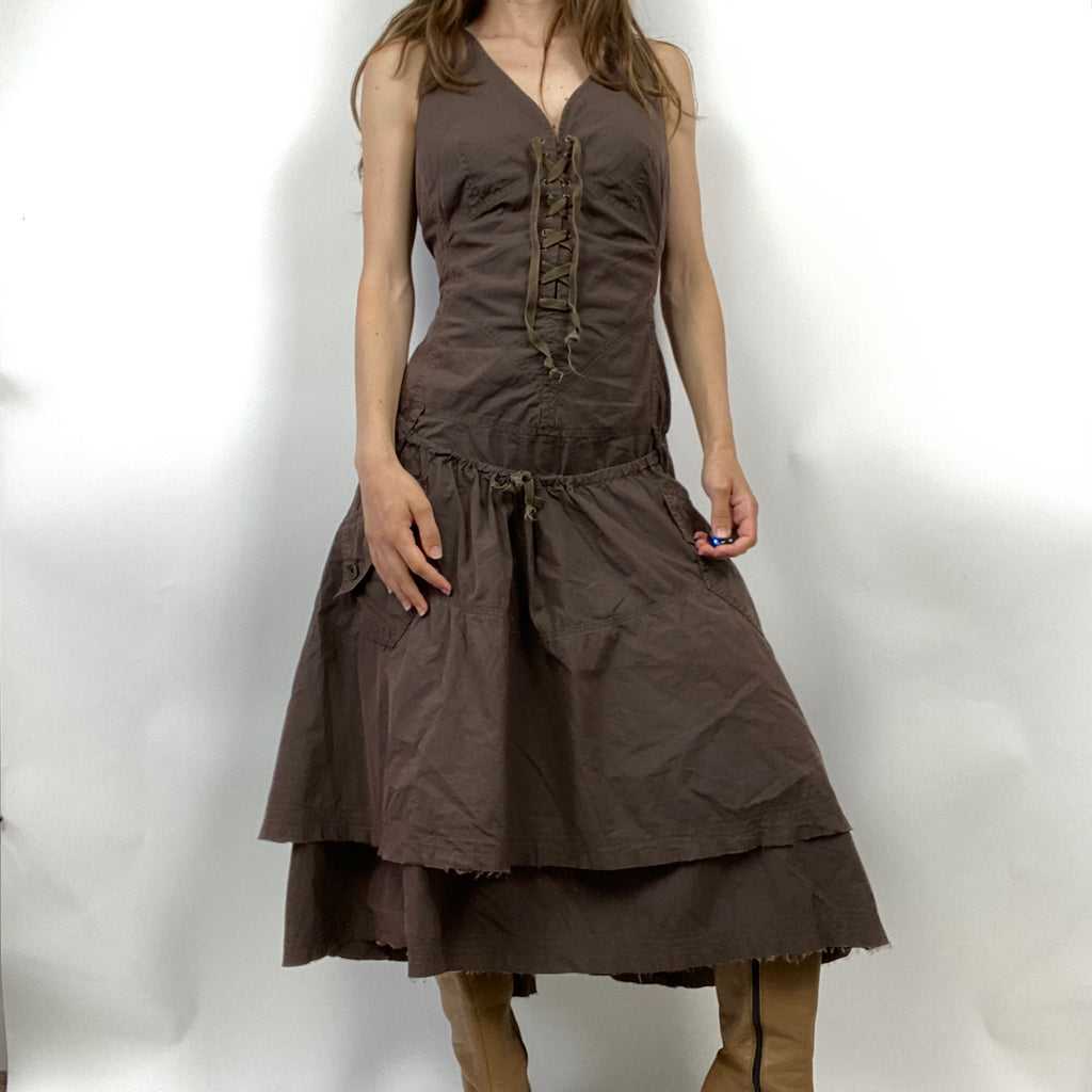 Archive Lace Up Dress - Size M/L - Funky Cat