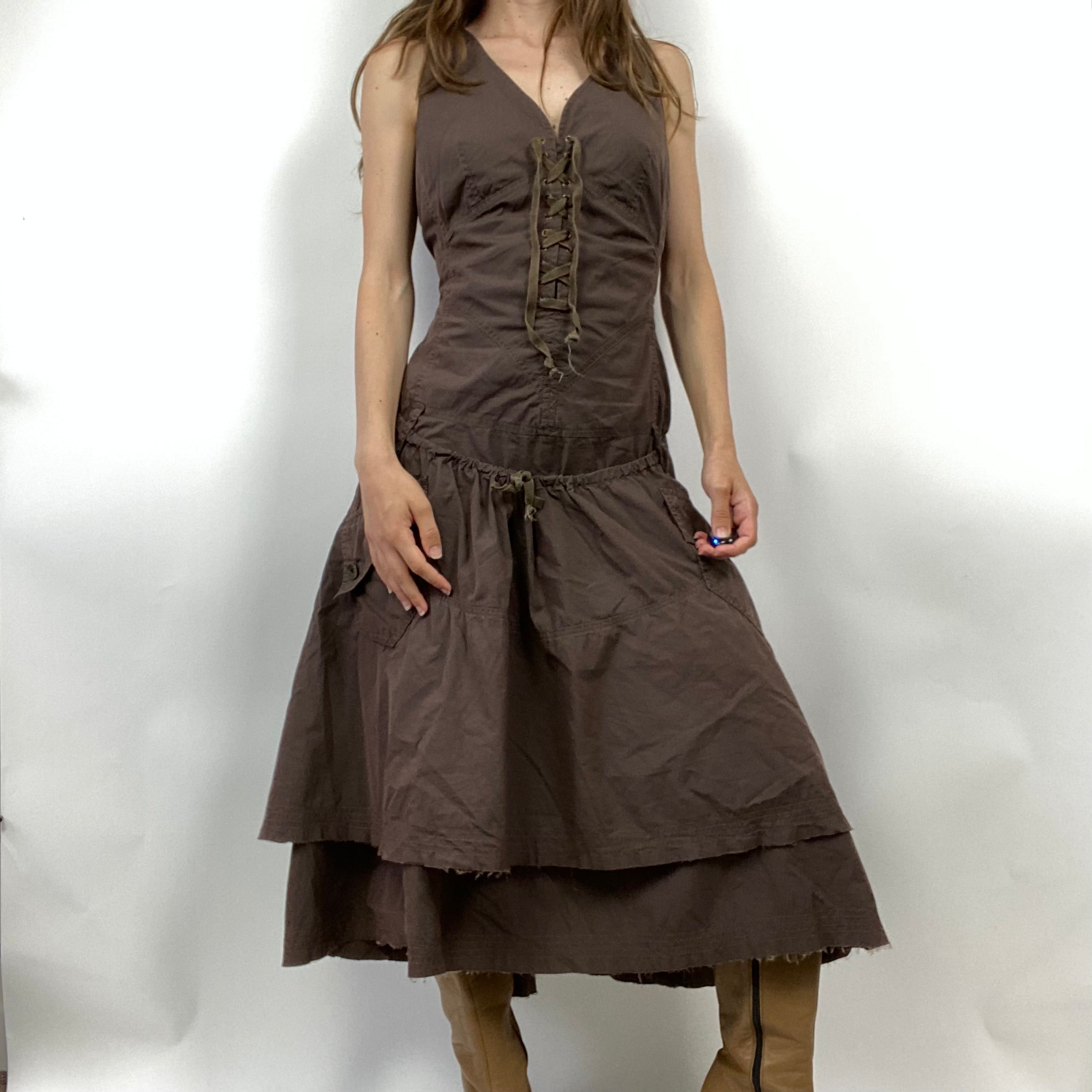 Archive Lace Up Dress - Size M/L - Funky Cat