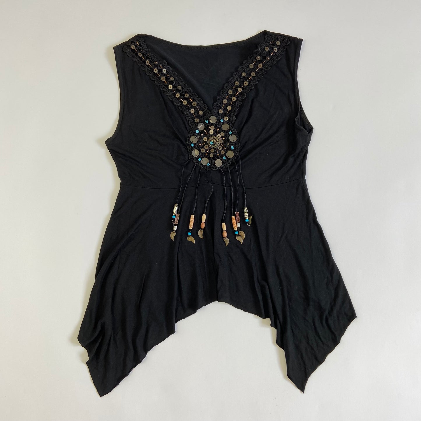 00s Boho Vest Top - Size L