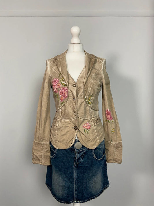 Vintage 00s Whimsical Floral Blazer Jacket - Size S