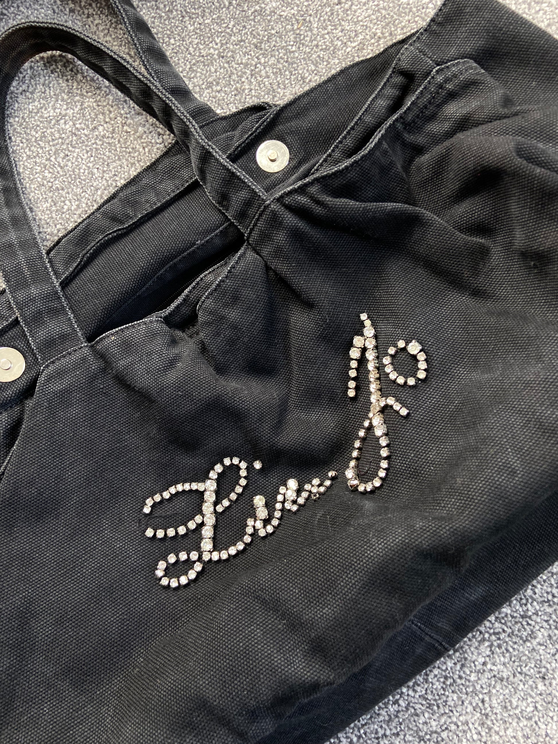 Vintage 00s Liu Jo Rhinestone Tote Bag - Funky Cat
