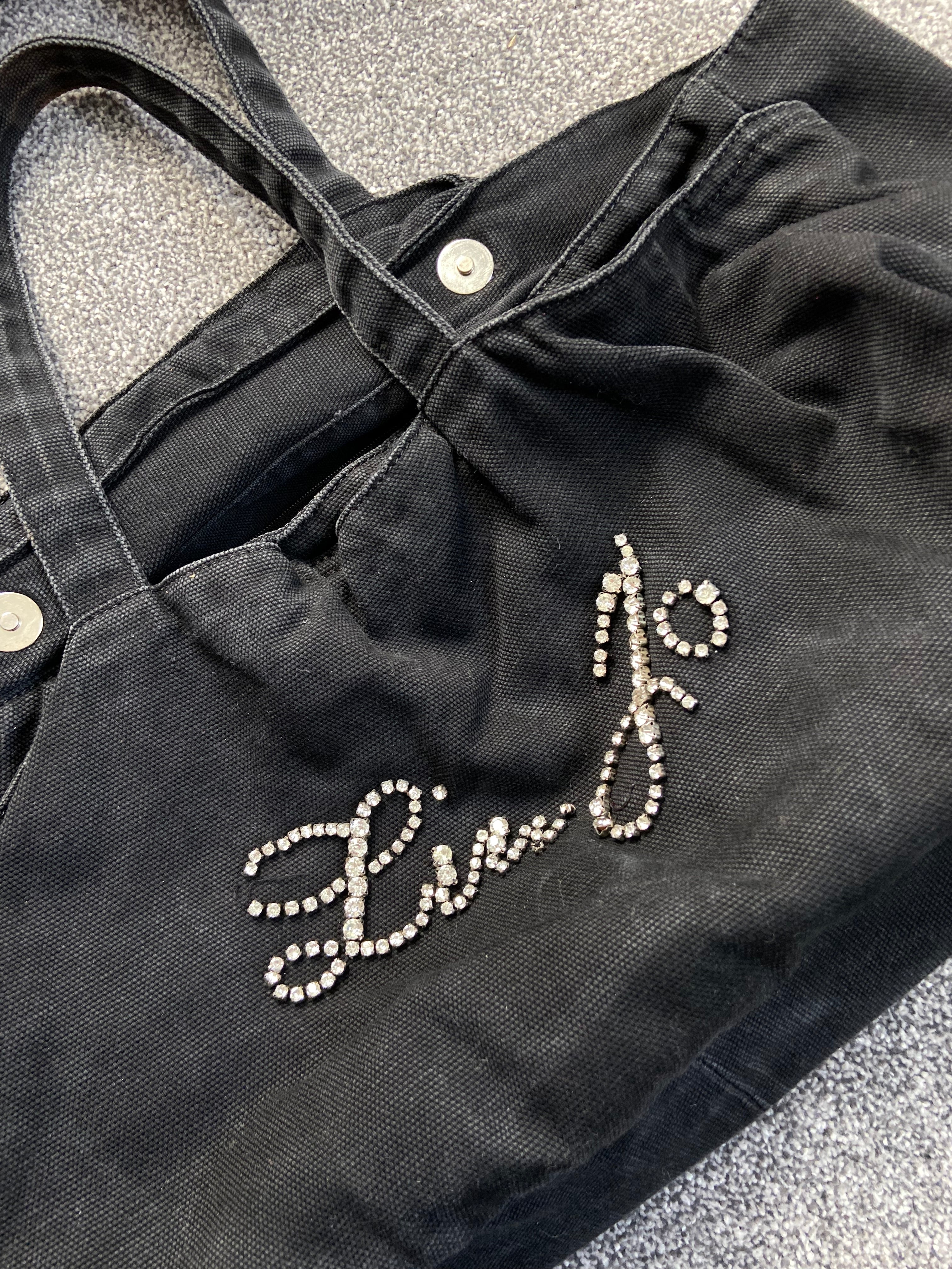 Vintage 00s Liu Jo Rhinestone Tote Bag - Funky Cat