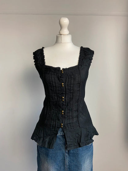 Vintage 00s Milkmaid Top - Size S/M