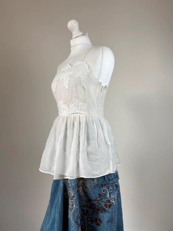 00s Babydoll Style Top - Size S - Funky Cat