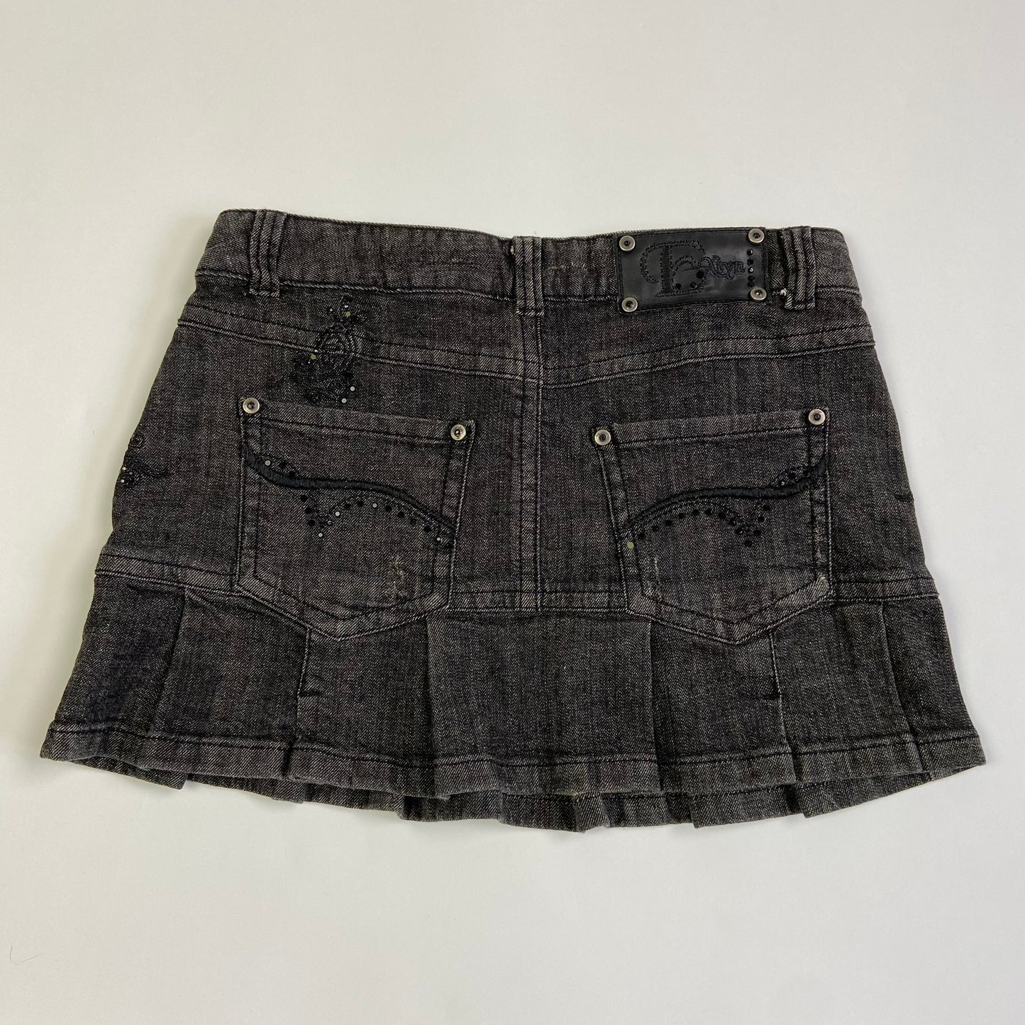 00s Embellished Denim Mini Skirt - Size S/M