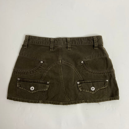 00s Khaki Low Rise Mini Skirt - Size XS