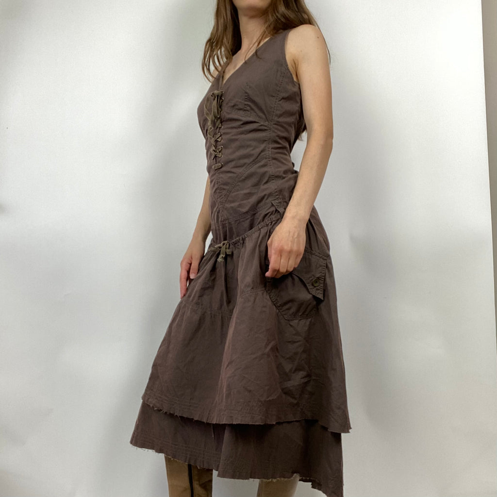 Archive Lace Up Dress - Size M/L - Funky Cat