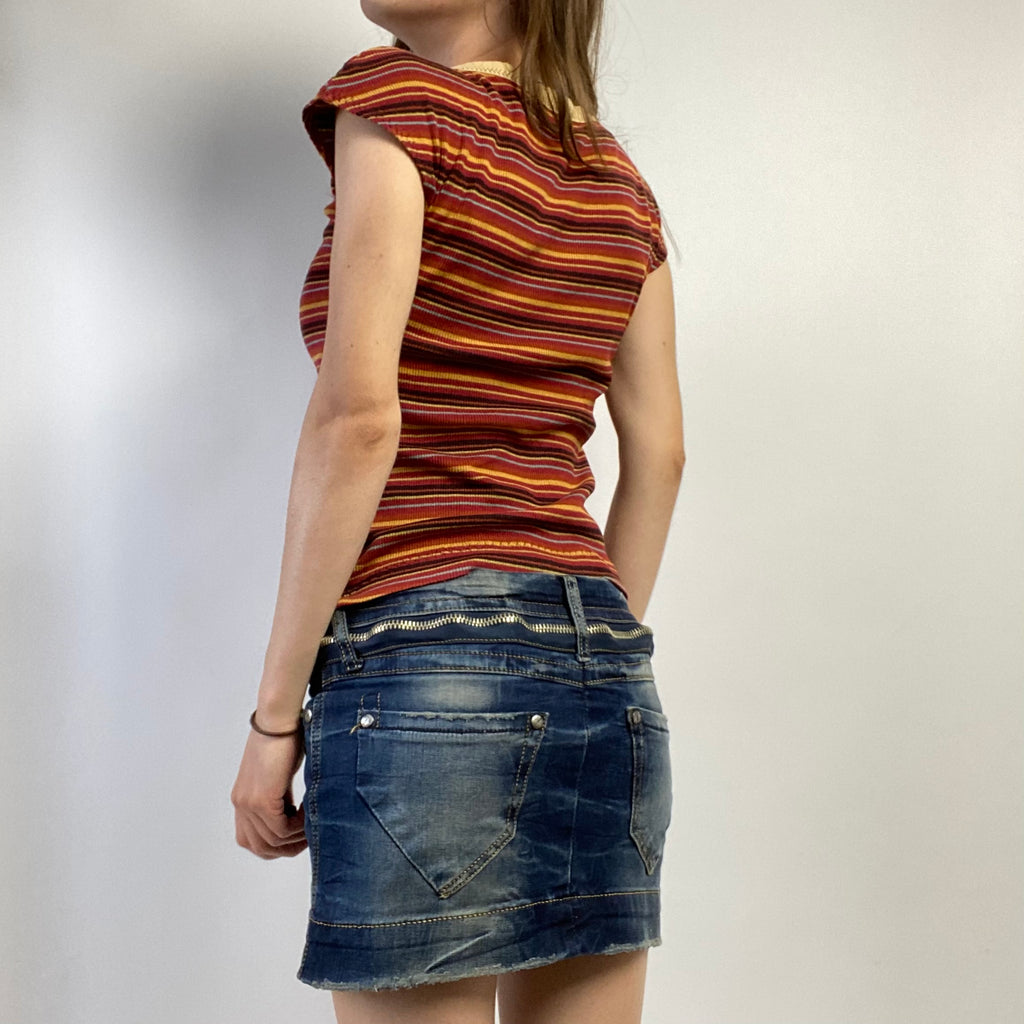 Dolce & Gabbana Multicoloured Striped T-shirt - Size XS/S - Funky Cat