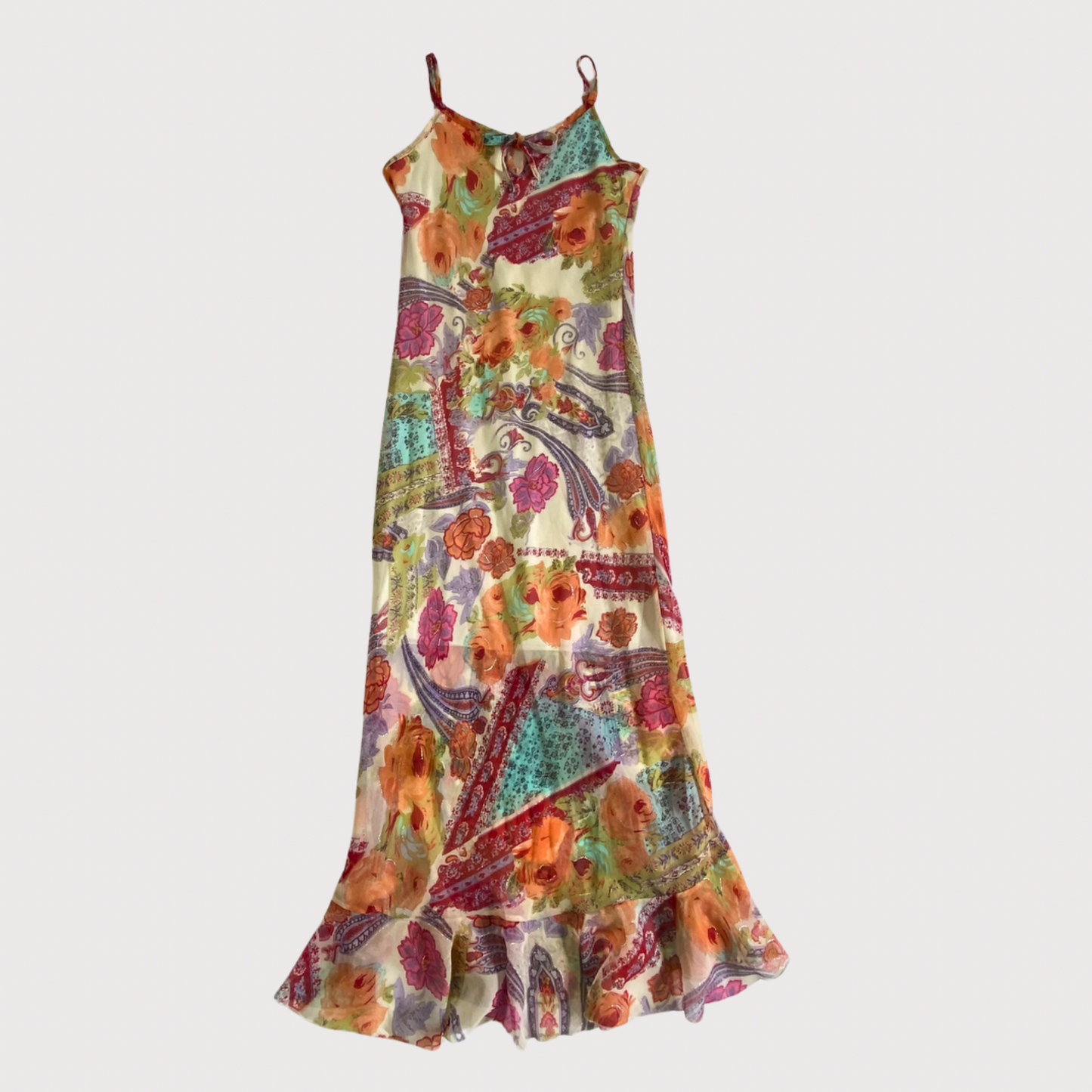 00s Multicoloured Ruffled Dress - Size M