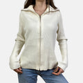 00s Ribbed Zip Jumper - Size M - Funky Cat