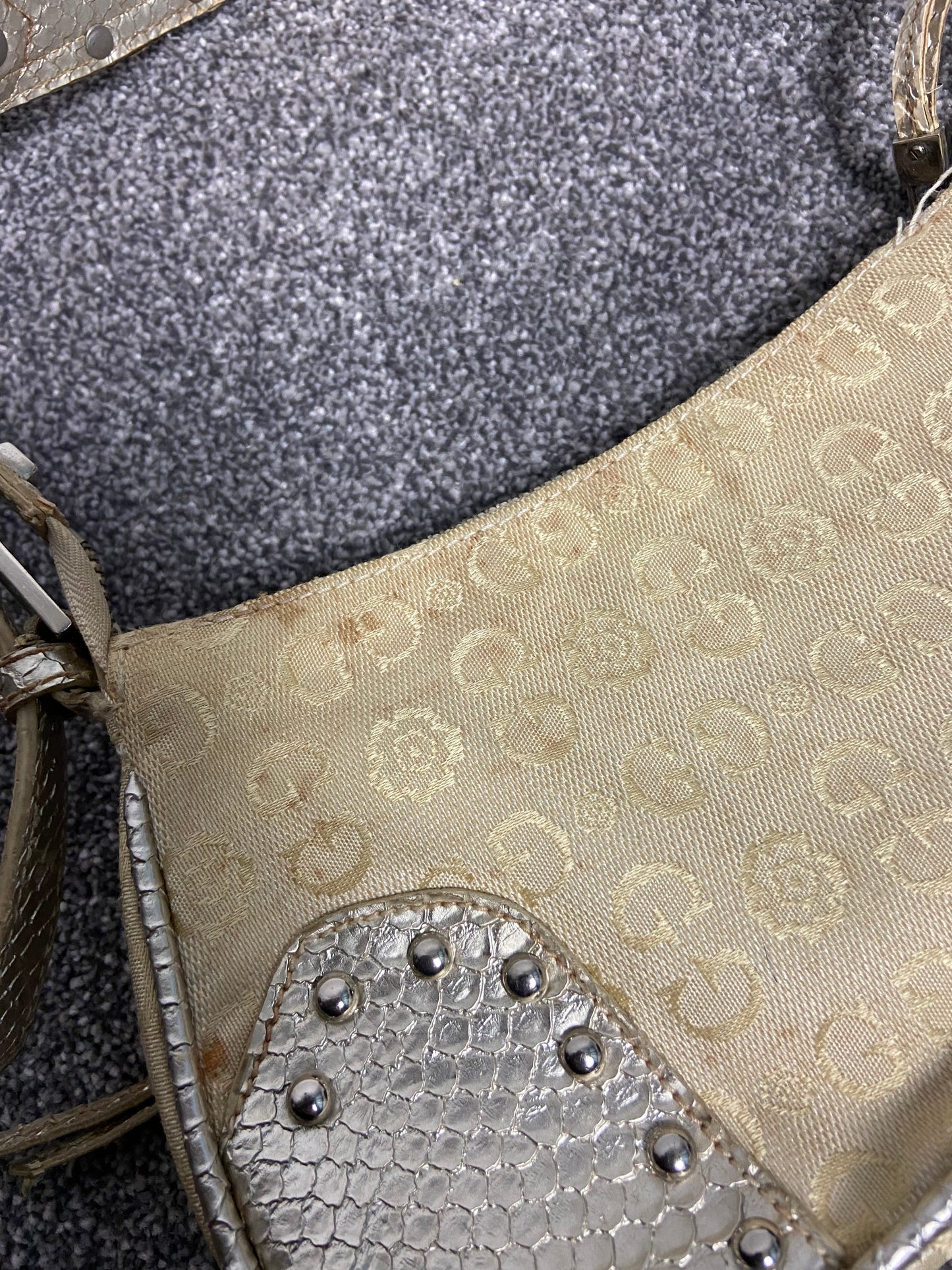 Vintage 00s Rhinestone Shoulder Bag - Funky Cat