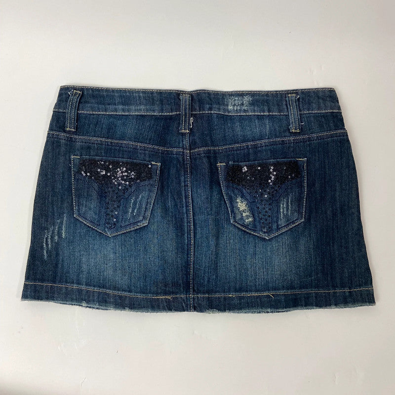 00s Low Rise Sequin Mini Skirt - Size 10/12 - Funky Cat
