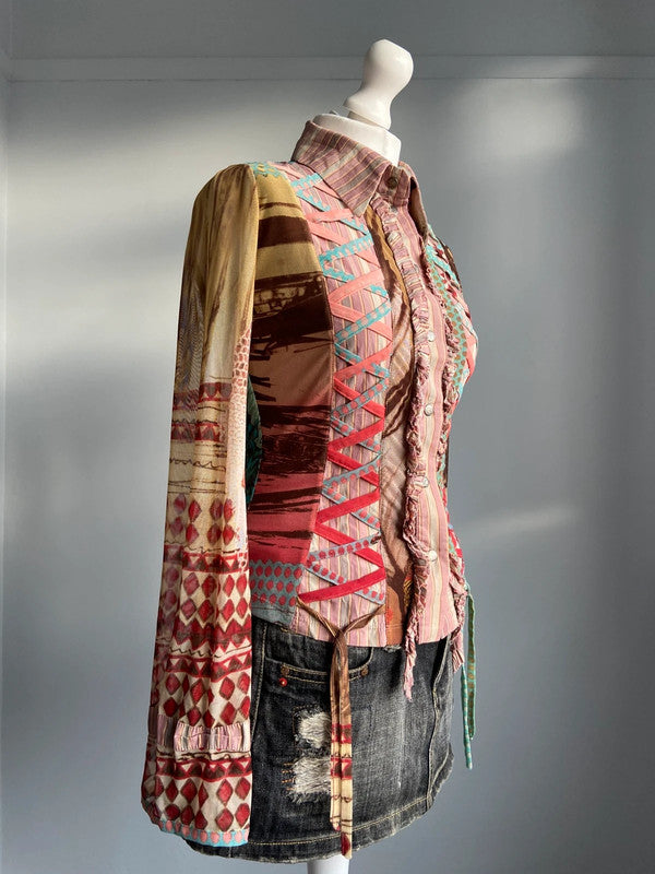 Save The Queen Multicoloured Top - Size S - Funky Cat