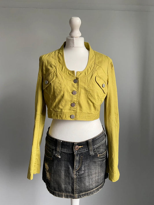 Vintage Lime Green Cropped Jacket - Size M/L - Funky Cat