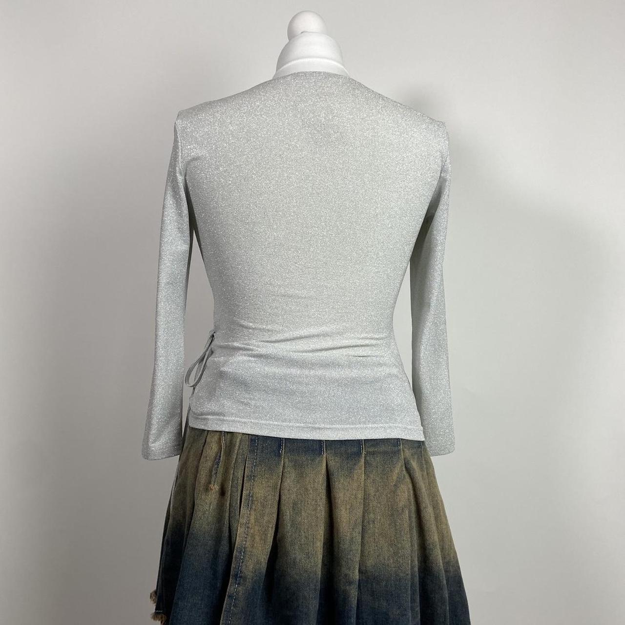 00s Silver Shimmery Top - Size S - Funky Cat