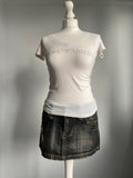 Vintage Armani Rhinestone Baby Tee - Size S - Funky Cat