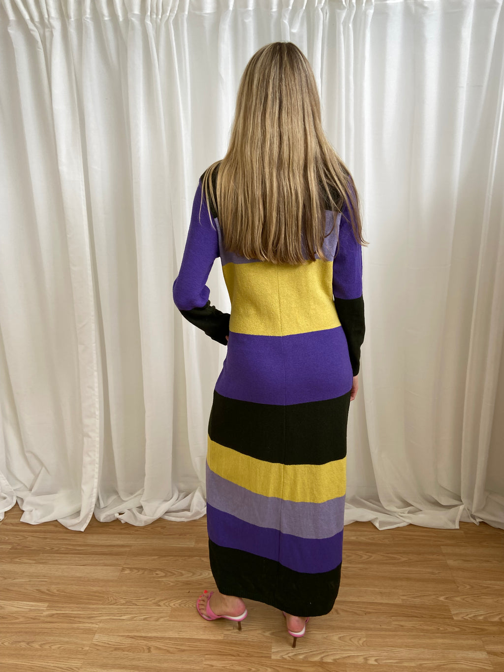 Vintage 00s Striped Maxi Cardigan/Dress - Size M