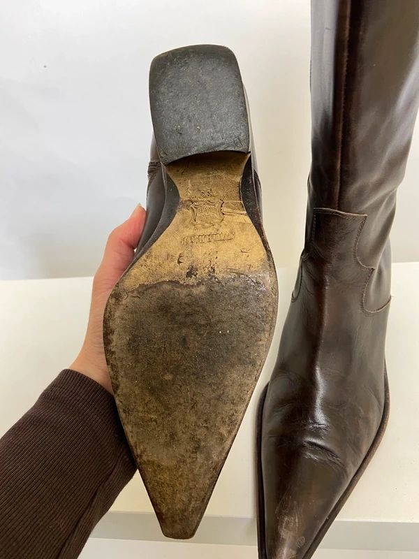 Vintage Leather Cowboy Boots  - Size UK 6