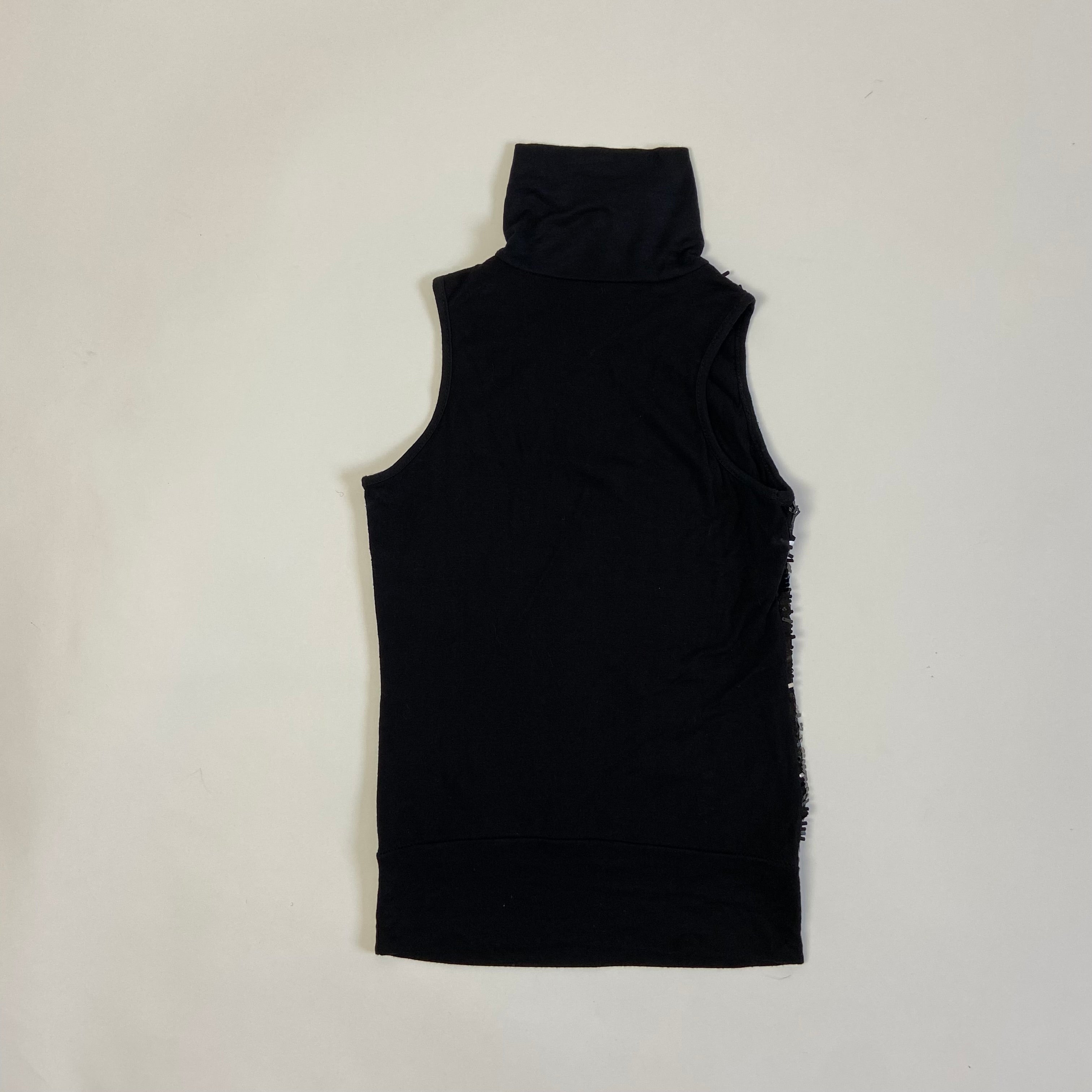 00s Sequin Roll Neck Vest Top - Size S - Funky Cat