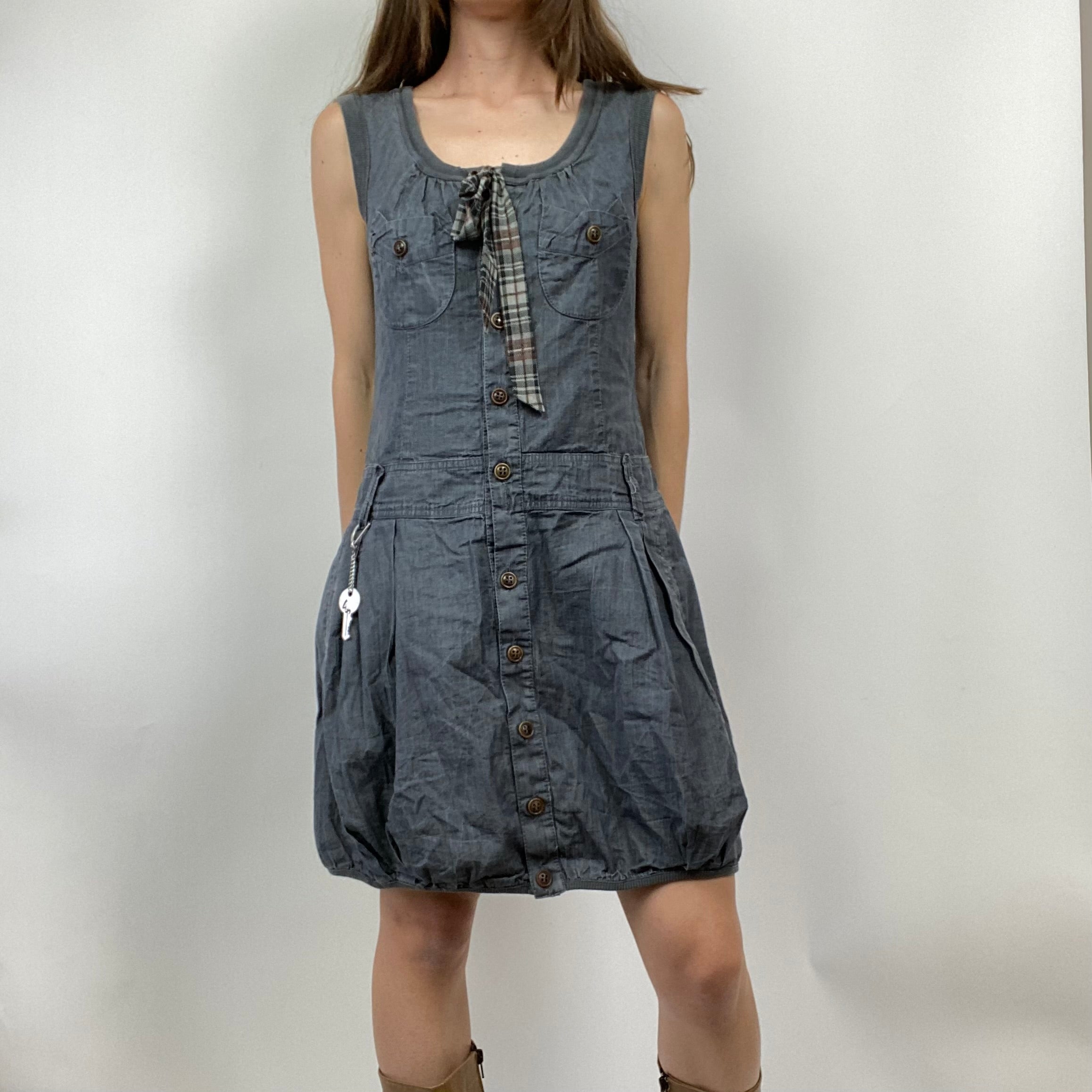 Cop Copine Bubble Denim Mini Dress - Size S - Funky Cat