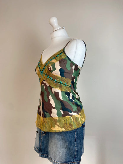 Morgan 00s Camo Print Cami - Size M