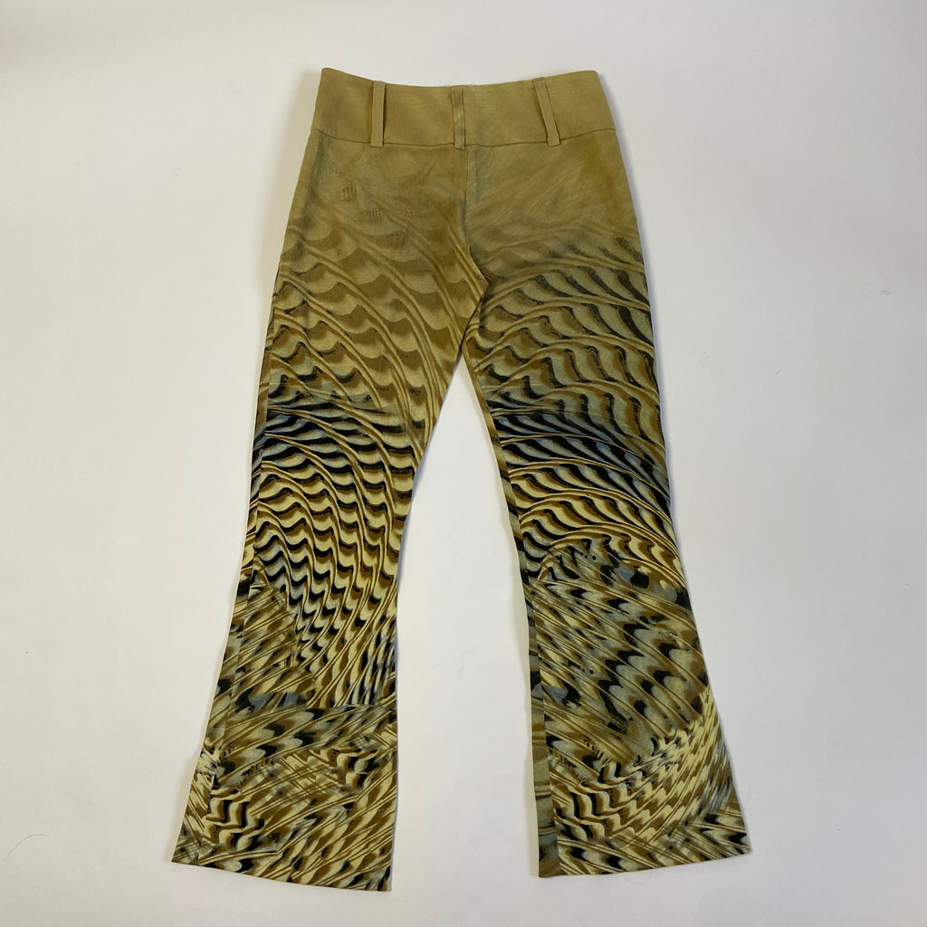 00s Abstract Print Flared Pants - Size 8 - Funky Cat