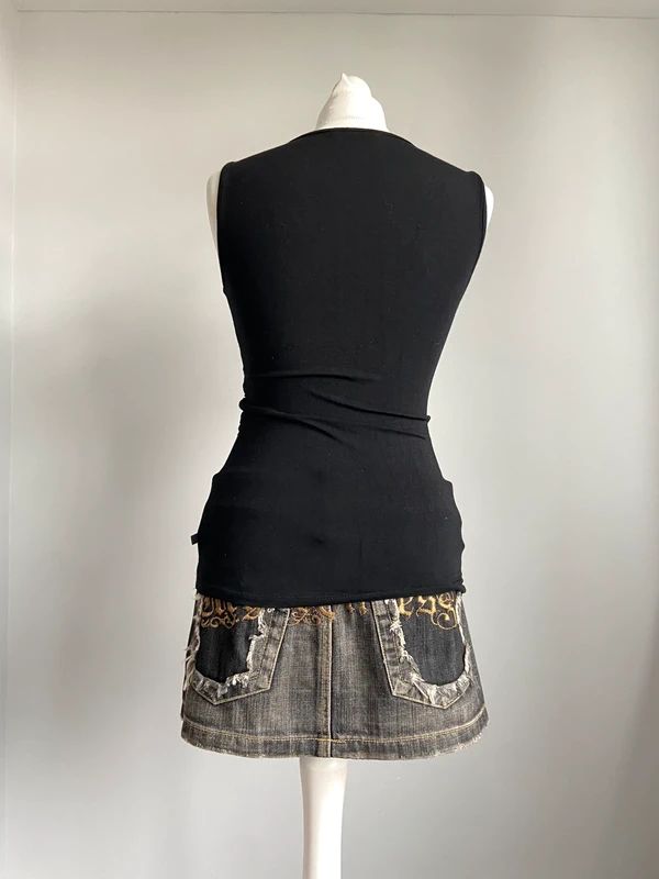 Vintage 00s Morgan Vest With Tie Detail - Size S - Funky Cat