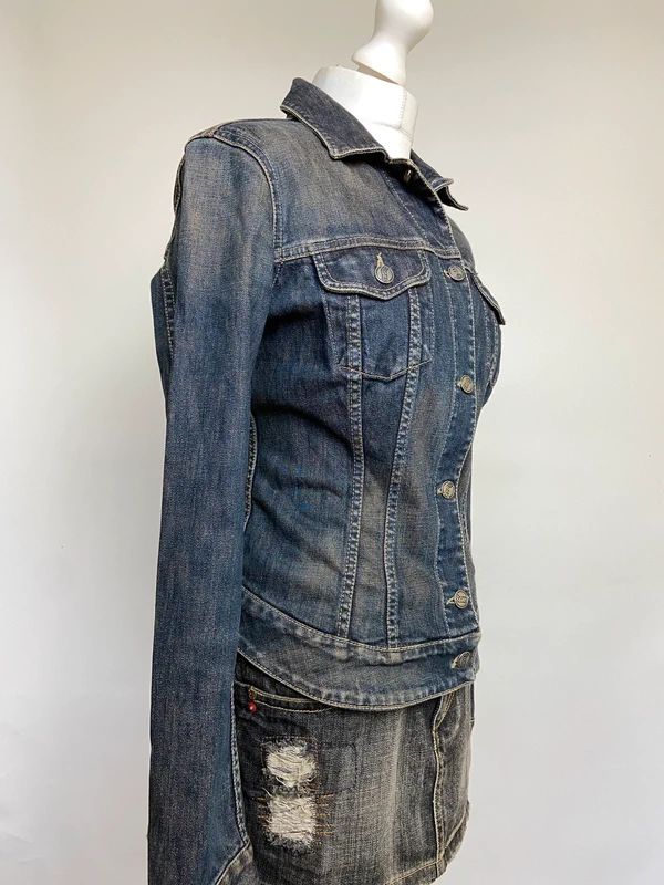 Vintage Y2K Denim Button Up Jacket - Size M