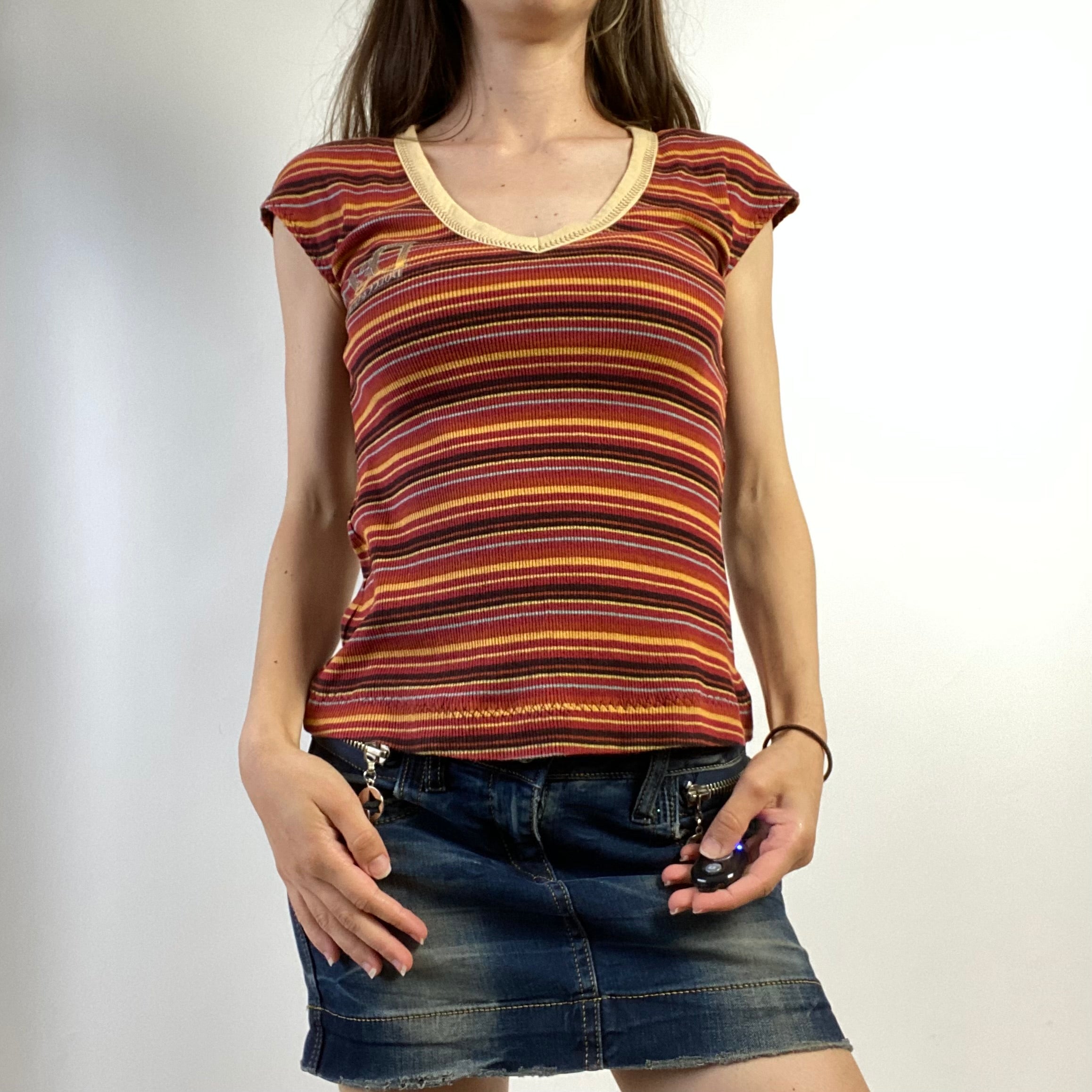 Dolce & Gabbana Multicoloured Striped T-shirt - Size XS/S - Funky Cat
